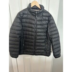 TUMI Black Packable Down Puffer Jacket Women Full Zip‎ Quilted